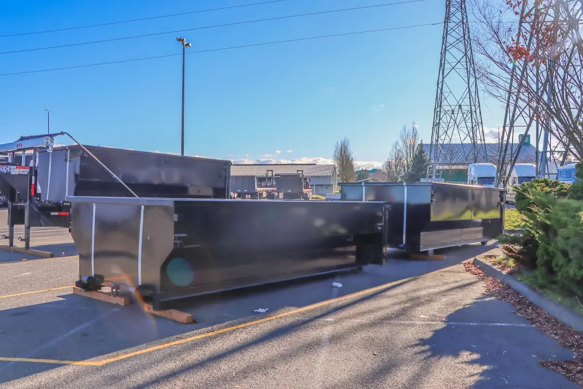 Roll-off dumpster ready for waste disposal at job site for 12 Yard Dumpster Rental in Waynesboro